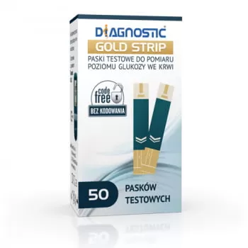 Paski Diagnostic Gold Strip do pomiaru poziomu glukozy we krwi /op. 50 szt. - obrazek 2