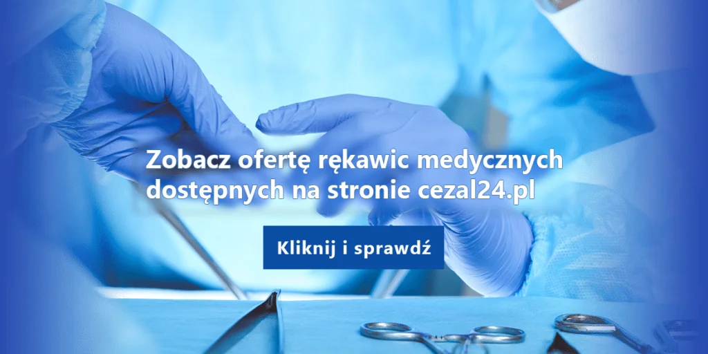 Obraz z linkiem przekierowującym do rękawic medycznych. Obraz z linkiem przekierowującym do rękawic medycznych.