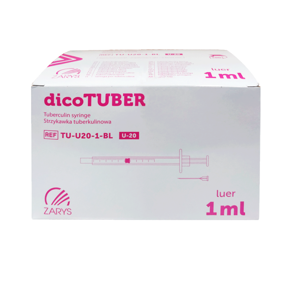 Strzykawki tuberkulinowe dico Tuber 1ml z igłą 0,45x13 mm (TU-U20-1-Bl) /100 szt.