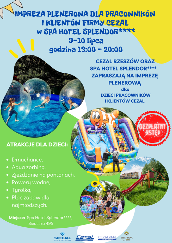 Zaproszenie na imprezę plenerową w Hotelu Splendor****.
