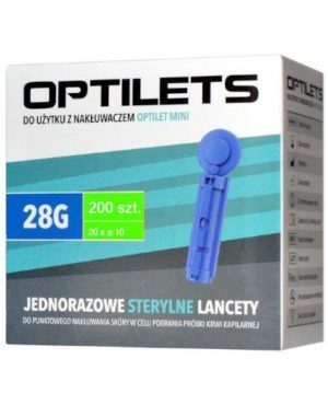 Optilets jednorazowe, sterylne lancety 28G/200szt