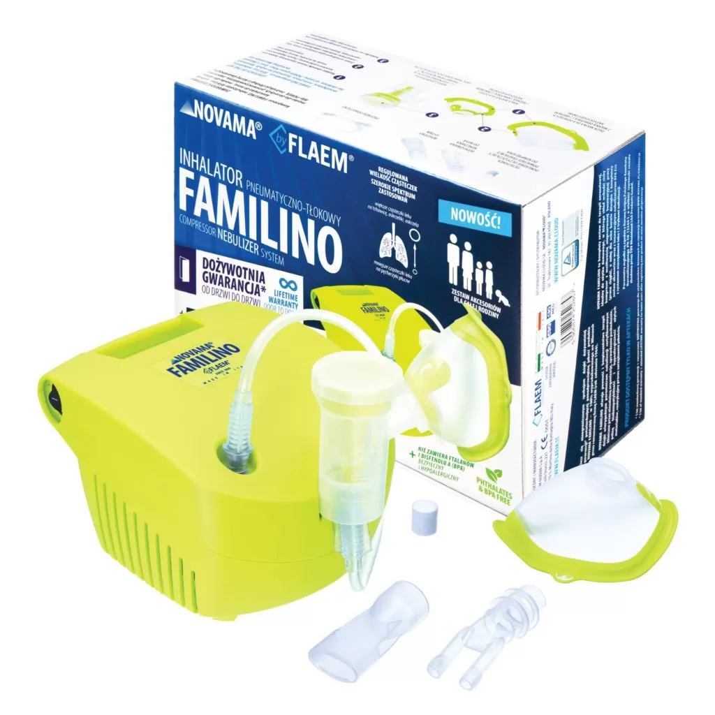 Inhalator pneumatyczno-tłokowy Novama Familino by Flaem dla dzieci i dorosłych
