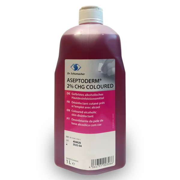 Aseptoderm 2% CHG środek do dezynfekcji skóry na bazie alkoholu / 1 l (barwiony)