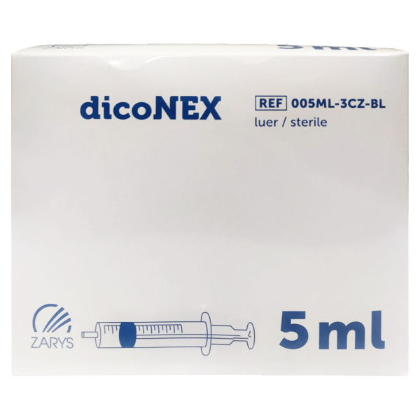 DICO NEX strzykawki 3-cześciowe Luer 100szt. 5 ml 005ML-3CZ-BL