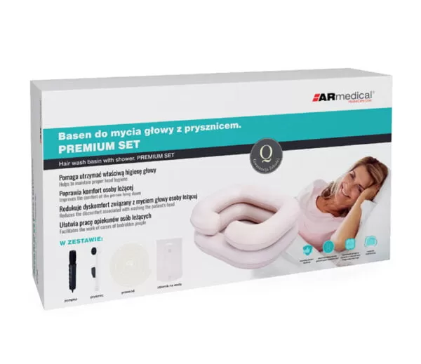 Basen do mycia głowy z prysznicem dla osób leżących. PREMIUM SET