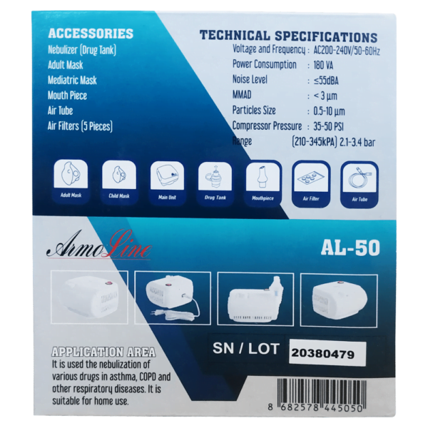 Kompaktowy inhalator sprężarkowy ArmoLine AL-50