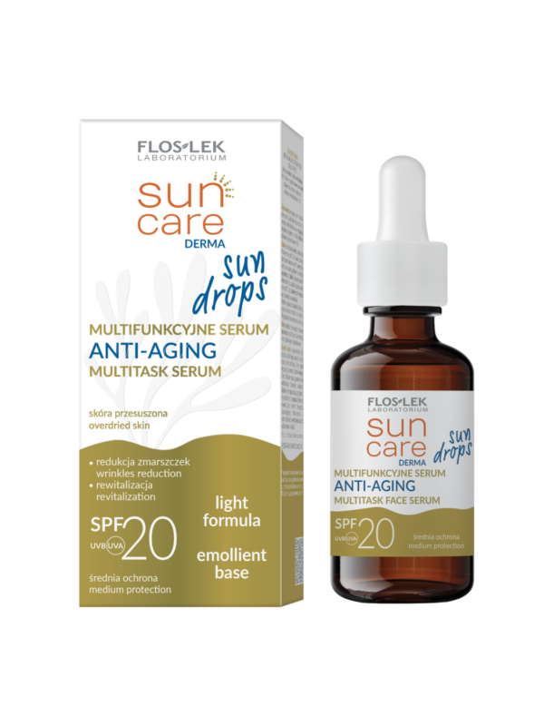 Serum multifunkcyjne SPF 20 dla skóry suchej SUN CARE Derma SUN DROPS ANTI-AGING