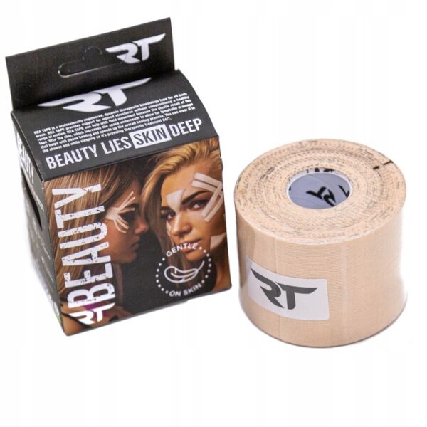 REA TAPE BEAUTY medyczna taśma tapingowa do kinesiotapingu 5mx5xm/ kolor beż